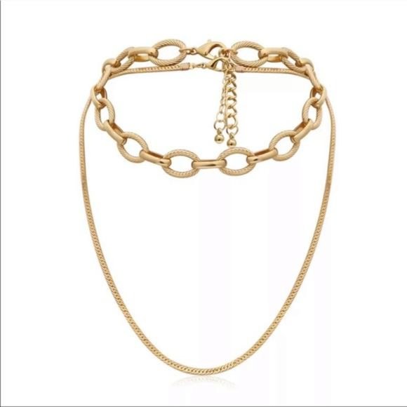 NEW 18K GOLD CHAIN CHOKER NECKLACE, NICE NECKLACE, CUTE NECKLACE - Picture 3 of 6